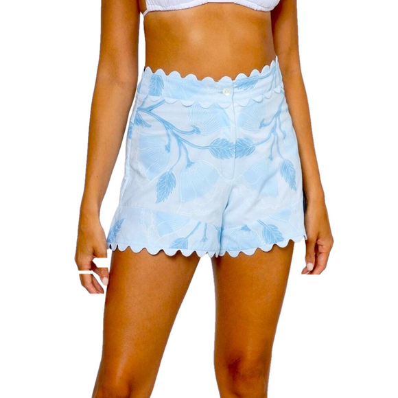 NEW JULIET DUNN Women's Shorts High Waist Bottoms Size 2 Pale Blue